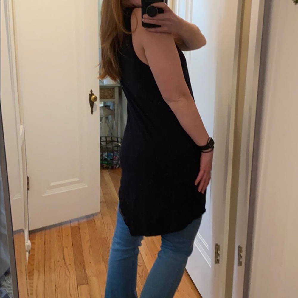 Asymmetric black tank dress